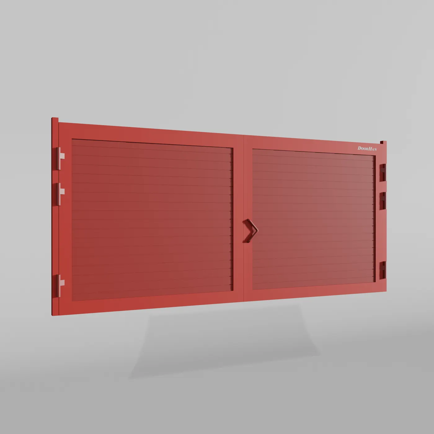 Распашные ворота DoorHan 3100х1600 цвета RAL 3000 (коричневый) с дизайном «доска» без автоматики