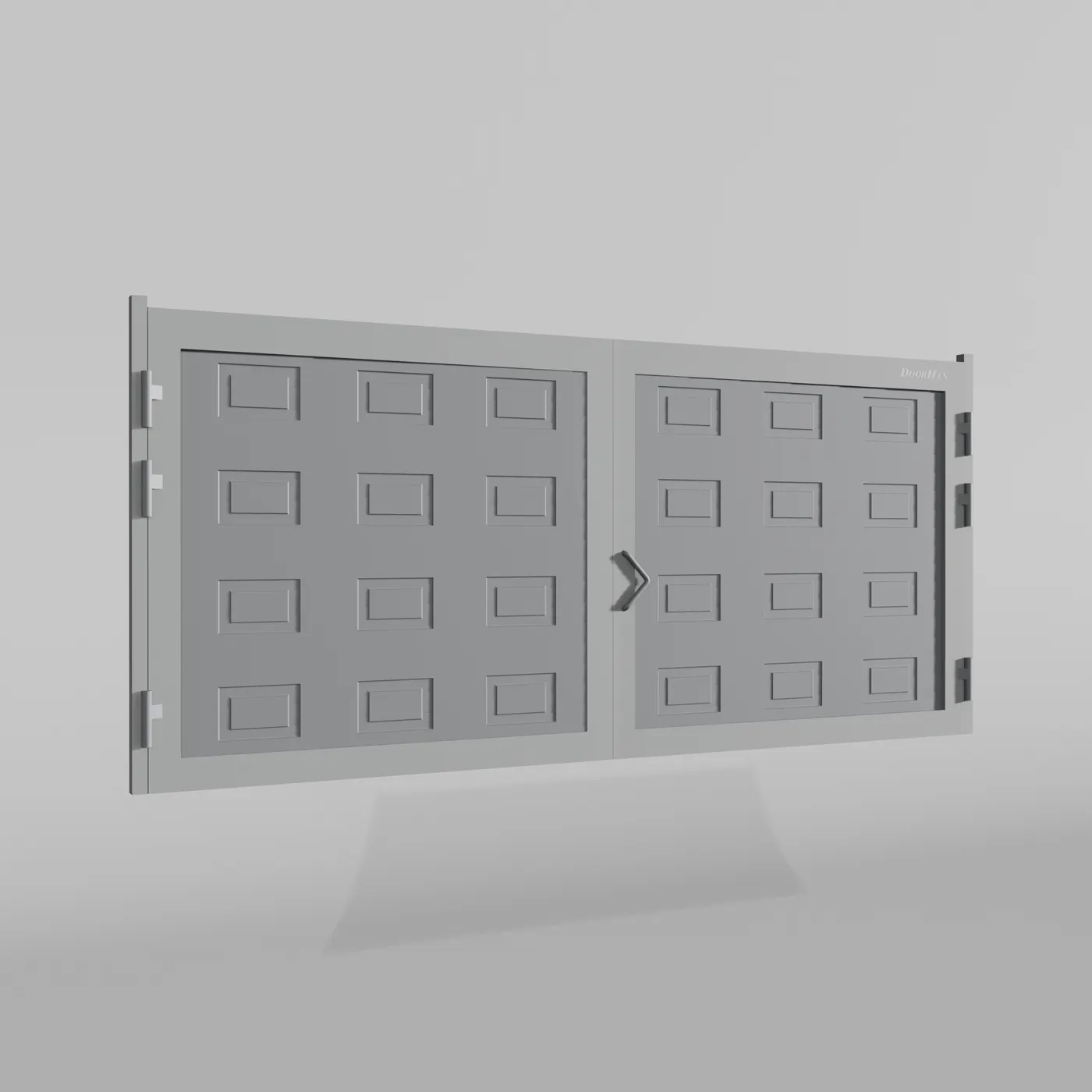 Распашные ворота DoorHan 3300х1200 цвета RAL 7004 (серый) с дизайном «филенка» с автоматикой