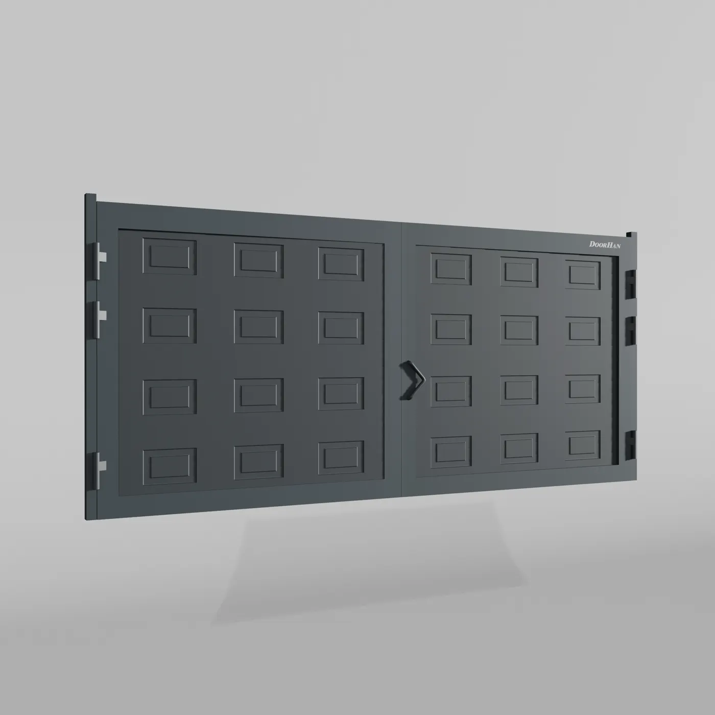 Распашные ворота DoorHan 2500х1100 цвета RAL 7016 (антрацит) с дизайном «филенка» без автоматики